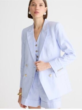 J Crew Greta Blazer stretch linen Peri Breeze Color (3 piece set can bundle)